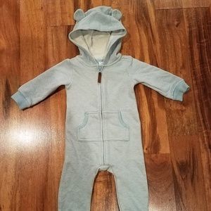 New Carter's puppy hooded one piece romper outfit